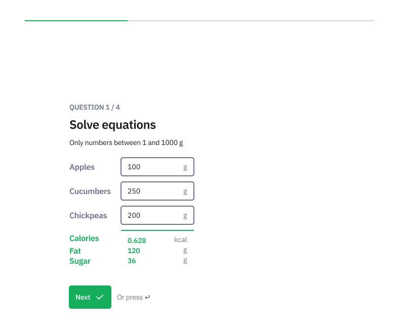 Equation question type