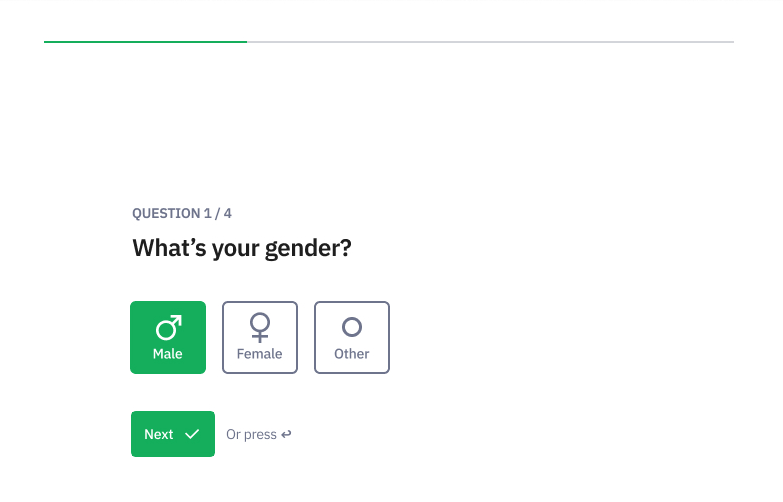 Gender question type