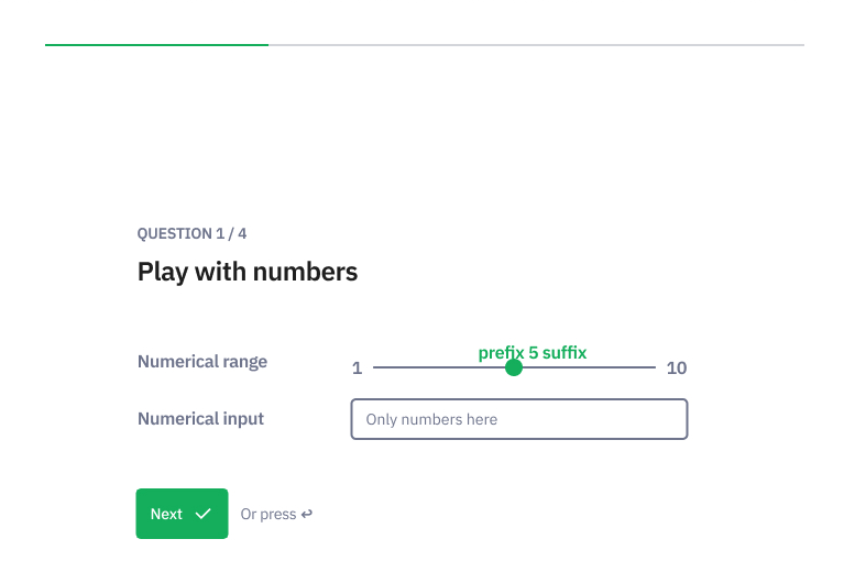 Numerical input question type