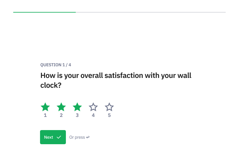 Star rating question type