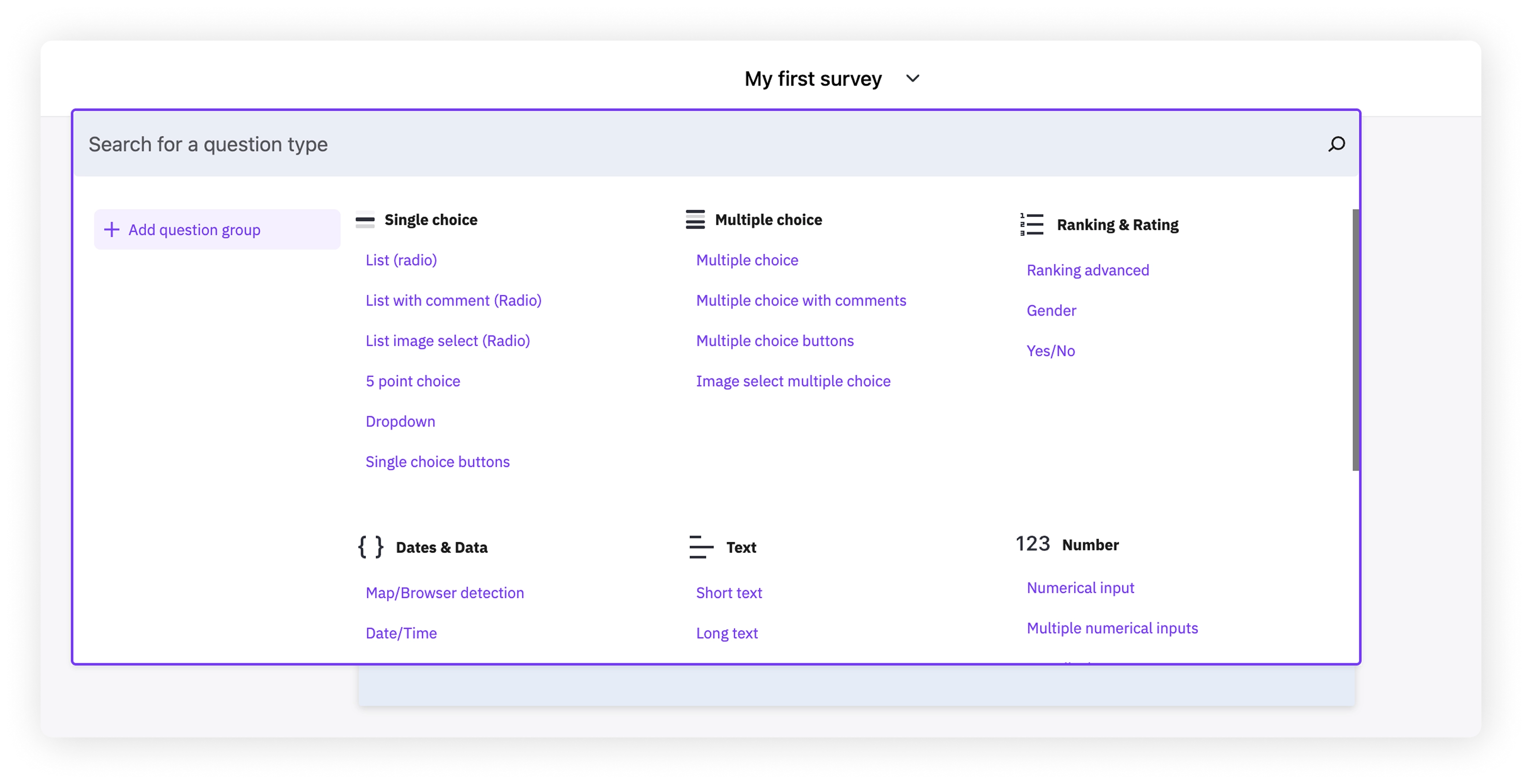 add question flyout