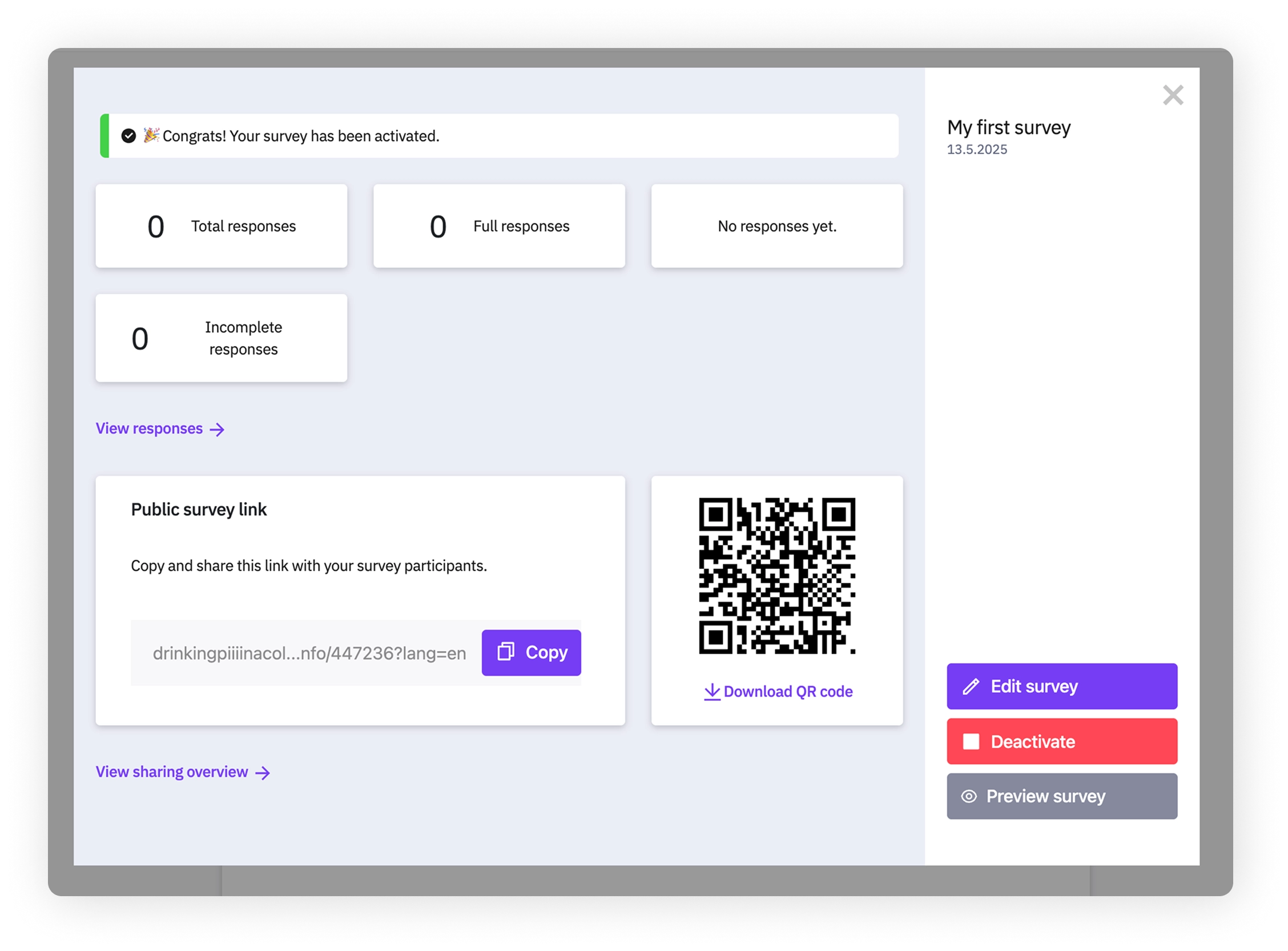 overview modal